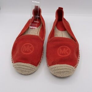 Michael Kors suede espadrilles women size 8 flats orange
